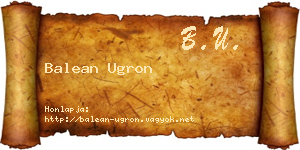 Balean Ugron névjegykártya